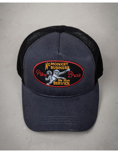 1972 Trucker Cap No Monkey Business Petrol - Pike Brothers
