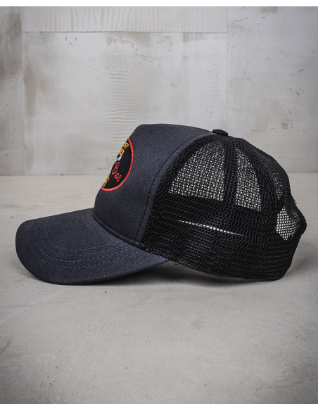 1972 Trucker Cap No Monkey Business Petrol - Pike Brothers