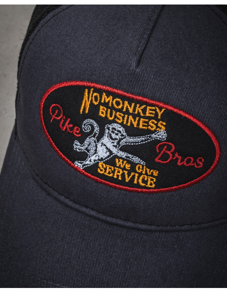 Mütze 1972 Trucker Cap No Monkey Business Petrol - Pike Brothers