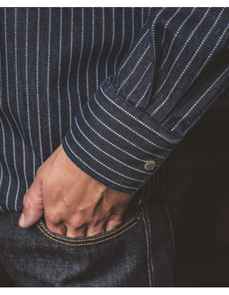 Denim overhemd - 1937 Roamer Shirt blue wabash denim Pike Brothers