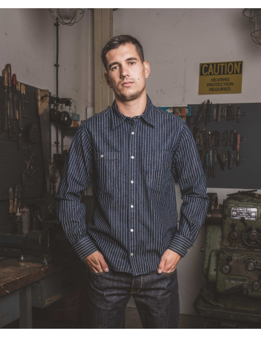 Denim overhemd - 1937 Roamer Shirt blue wabash...
