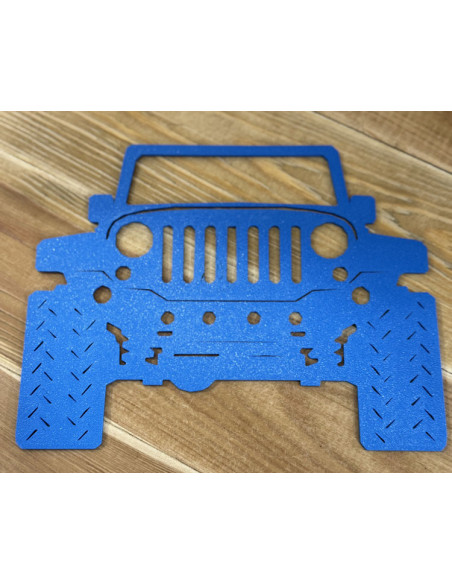 Plaque décorative Jeep Bleue