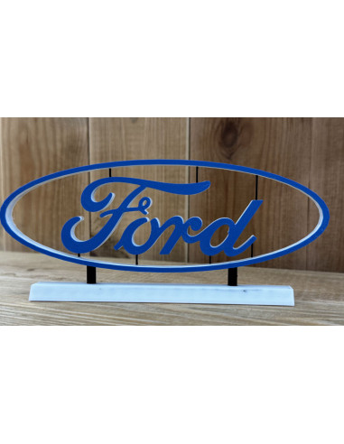 Logo décoratif Ford sur socle