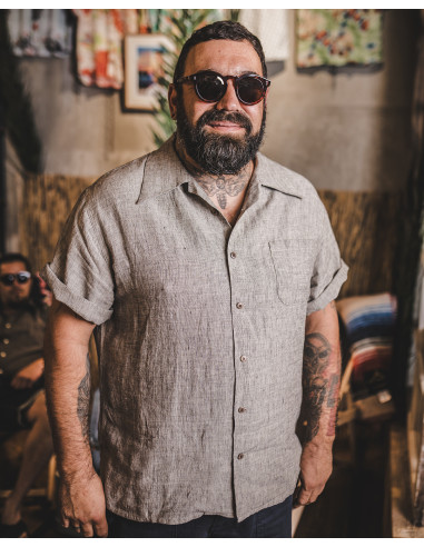 Chemisette Lin 1947 Albert Shirt Sherkin Grey -...