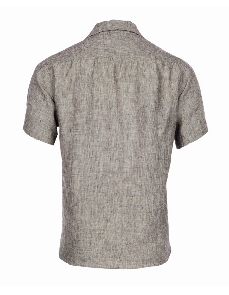 Linnen Overhemd met Korte Mouwen 1947 Albert Shirt Sherkin Grey - Pike Brothers