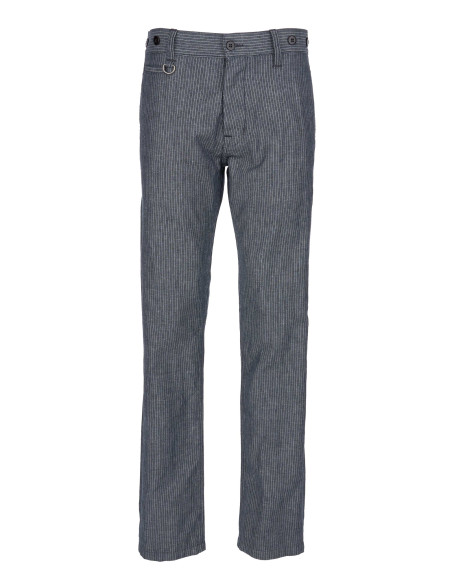 Sommerhose Leinen/Baumwolle mit grauen Streifen - 1942 Hunting Pant grey striped linen Pike Brothers