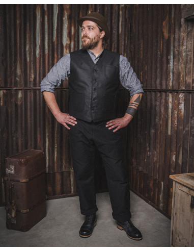 Pantalon Noir 1935 Machinist Trousers Elephant...