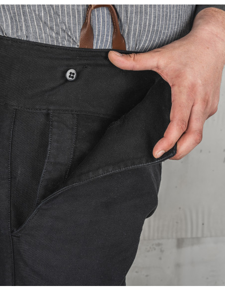 Zwarte broek 1935 Machinist Trousers Elephant Skin black - Pike Brothers