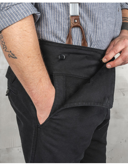 Zwarte broek 1935 Machinist Trousers Elephant Skin black - Pike Brothers