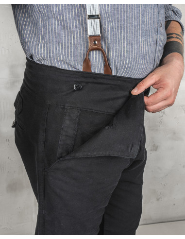 Pantalon Noir 1935 Machinist Trousers Elephant...