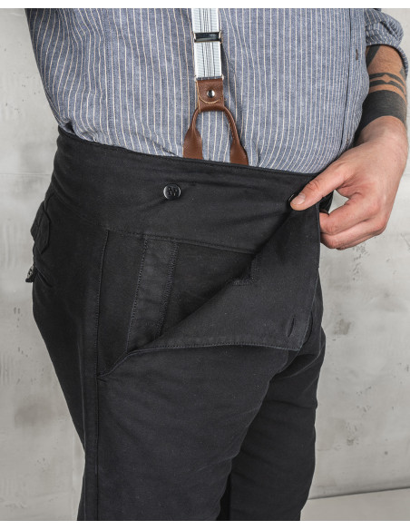 Schwarze Hose 1935 Machinist Trousers Elephant Skin Black - Pike Brothers