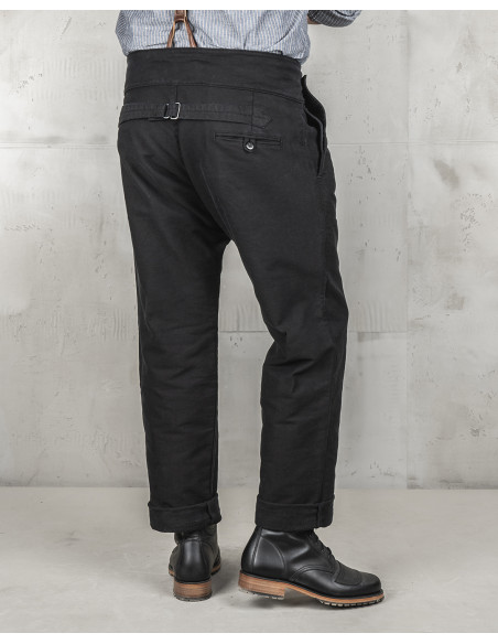 1935 Machinist Trousers Elephant Skin Black Trousers - Pike Brothers