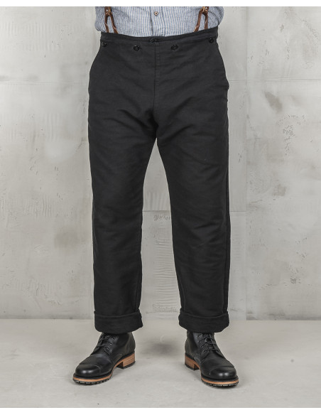 Zwarte broek 1935 Machinist Trousers Elephant Skin black - Pike Brothers