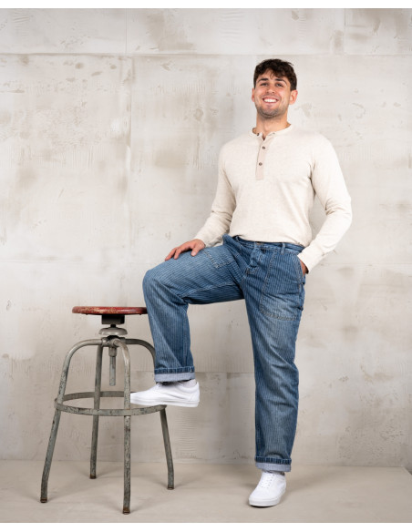 1967 Utility Trousers Blue Wabash Rinsed - Pike Brothers