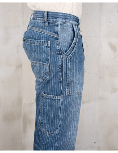 1967 Utility Trousers Blue Wabash Rinsed - Pike...