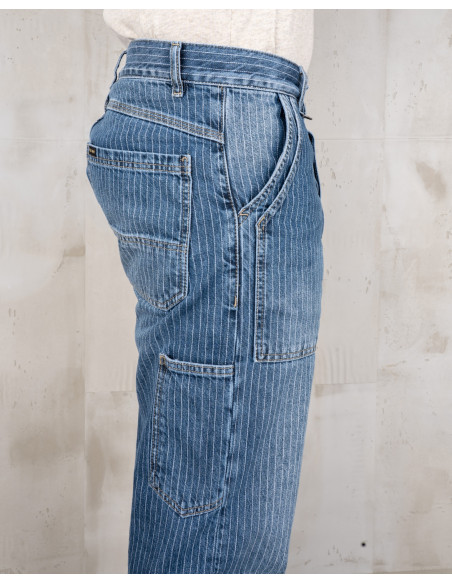 Jeans 1967 Utility Trousers Blue Wabash Rinsed - Pike Brothers