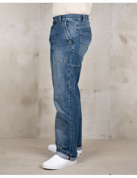1967 Utility Trousers Blue Wabash Rinsed - Pike Brothers