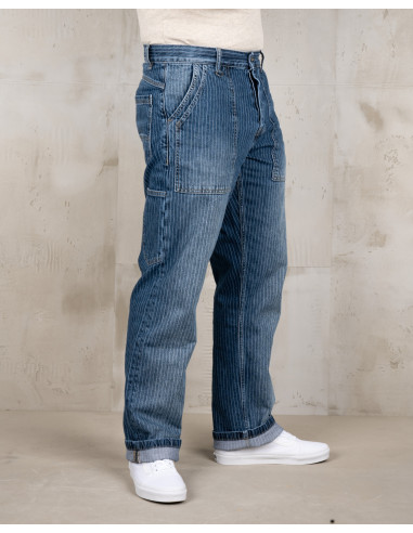 1967 Utility Trousers Blue Wabash Rinsed - Pike...