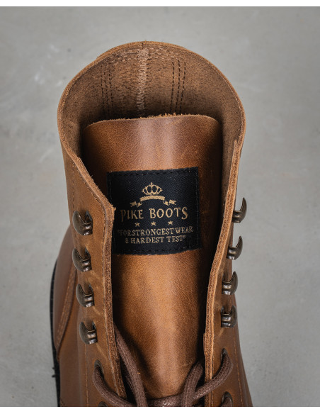 Braune Lederstiefeletten 1966 Low Quarters Camel – Pike Brothers