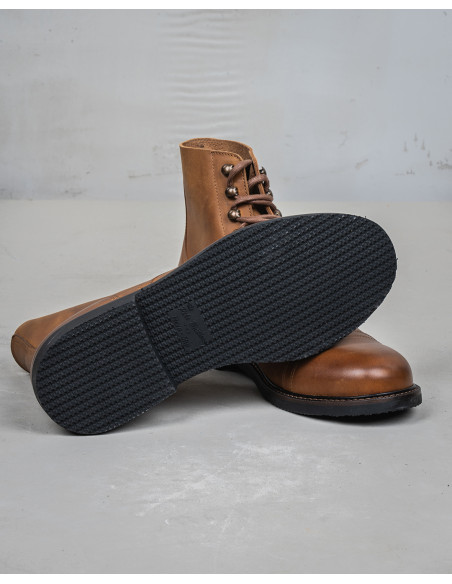 Braune Lederstiefeletten 1966 Low Quarters Camel – Pike Brothers