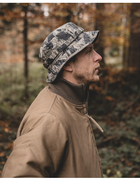 Vietnam Tiger Stripe Boonie Hat - 1966 Boonie Hat Tiger Silver
