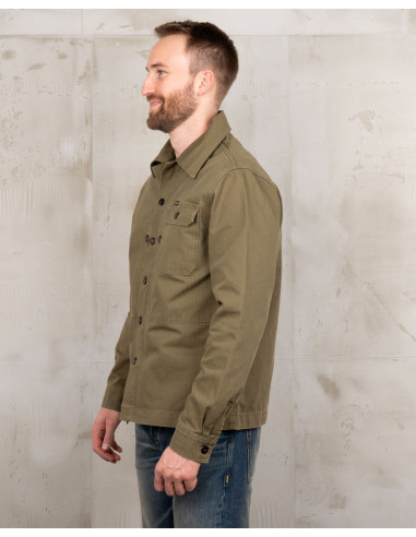 1967 Utility Shirt HBT Olive - Pike Brothers