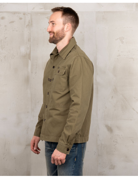 Chemise 1967 Utility Shirt HBT Olive - Pike Brothers