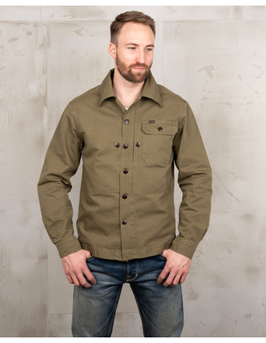 1967 Utility Shirt HBT Olive - Pike Brothers