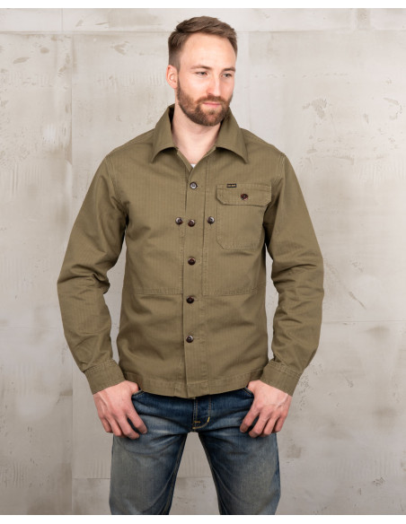 1967 Utility Shirt HBT Olive - Pike Brothers