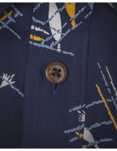 1948 Surf Shirt Kahoolawe Blue - Pike Brothers