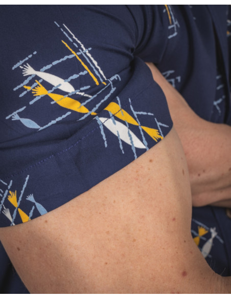 1948 Surf Shirt Kahoolawe Blue - Pike Brothers