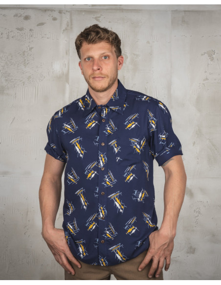 1948 Surf Shirt Kahoolawe Blue - Pike Brothers