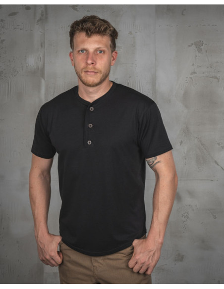 Henley  1963 Roadie Shirt Short Sleeve Texas Black - Pike Brothers
