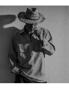 La Chemise "WORKER ZIP" Indigo White Stripes - Fleurs de... 2