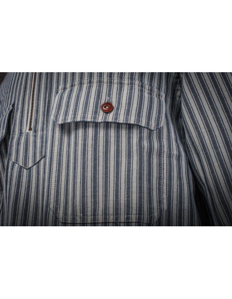 The "WORKER ZIP" Shirt Indigo White Stripes – Fleurs de Bagne