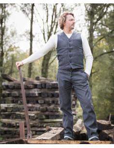 Blauw gestreept gilet - 1937 Roamer Vest blue wabash Pike... 2