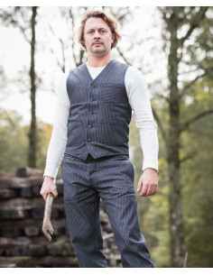 Blauw gestreept gilet - 1937 Roamer Vest blue wabash Pike...