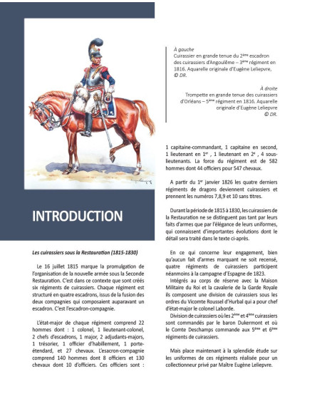 The Cuirassiers under the Restoration 1815-1830 - Carnet de la Compagnie d'Elite