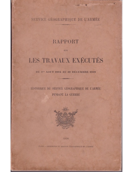 Report on Works Carried Out from 1 August 1914 to 31 December 1919 - SGA