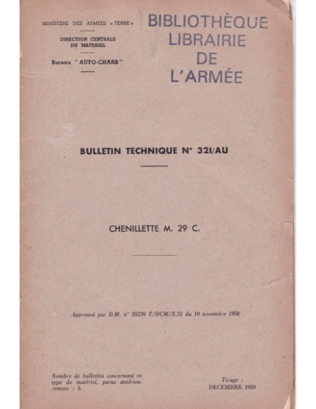 Technical Bulletin No. 321/AU - Ministry of the Armed Forces "Land"