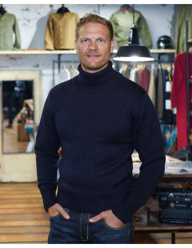 Rolkraagtrui marineblauw - 1923 Turtle Neck...