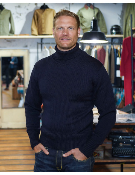 Rollkragenpullover dunkelblau - 1923 Turtle Neck Dark Navy Pike Brothers