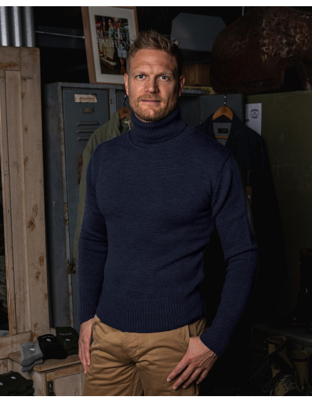 Dark navy turtleneck sweater - 1923 Turtle Neck Dark Navy Pike Brothers