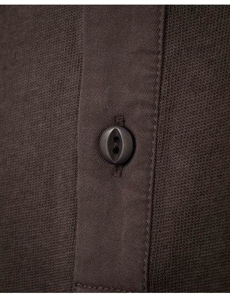 Henley T-shirt met knoopsluiting en lange mouwen Koffie - 1954 Utility Shirt Long Sleeve Coffee - Pike Brothers