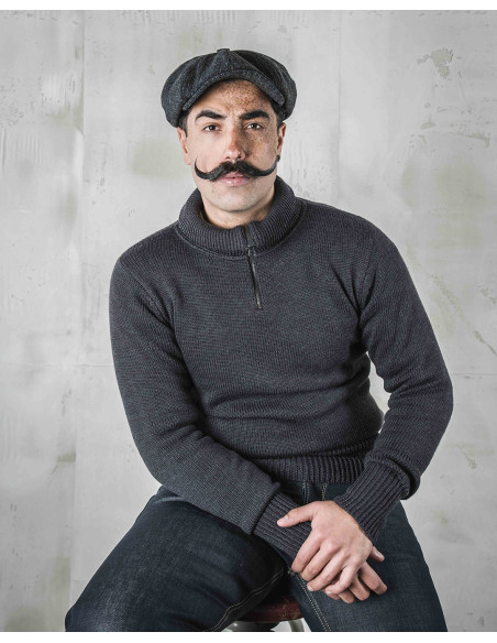 Pullover Stehkragen 1948 Troyer anthrazit - Pike Brothers
