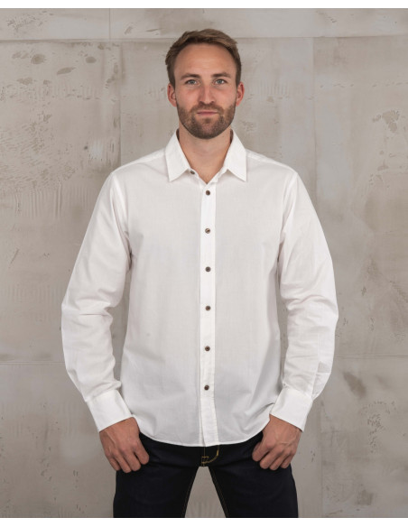 Chemise 1954 Oxford Shirt white chambray - Pike Brothers