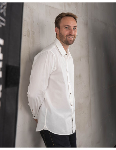 Chemise 1954 Oxford Shirt white chambray - Pike...