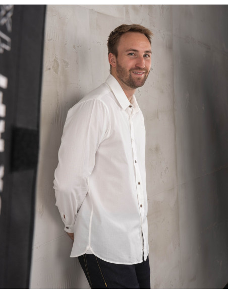 Chemise 1954 Oxford Shirt white chambray - Pike Brothers