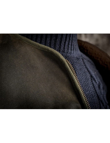HET GILET "DISCIPLINE" KAKI WAXED - Fleurs de Bagne