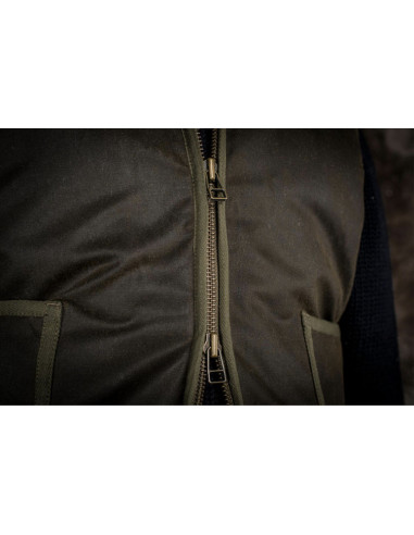 HET GILET "DISCIPLINE" KAKI WAXED - Fleurs de...